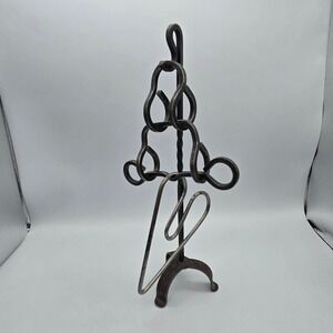 Vintage Tucker Jones Wrought Iron Tavern Puzzle With Stand Heart Hand Forged